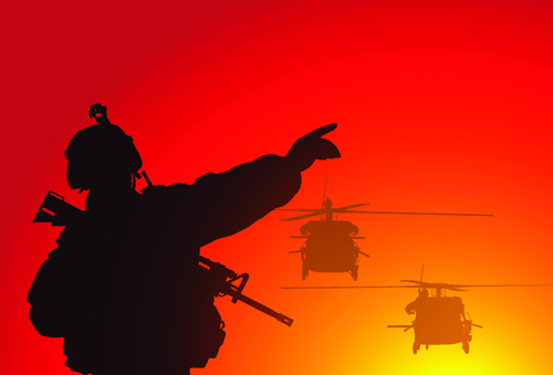 Vector soldiers silhouetter set 09 soldiers silhouetter   