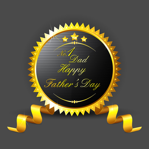 Father day golden labels vector graphics 03 labels graphics golden father   