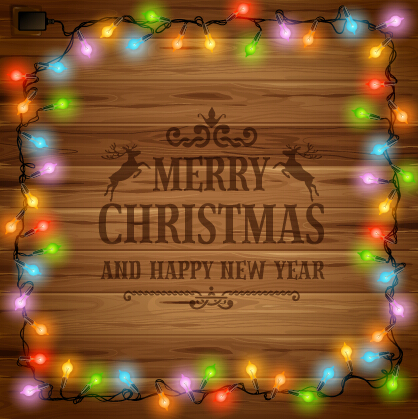 2015 christmas light frame and wooden background 01 wooden frame christmas background 2015   
