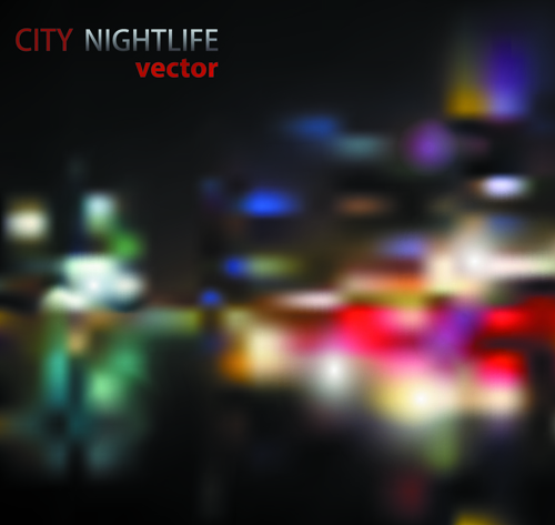 Blurred city night vector background 03 Vector Background city blurred background   