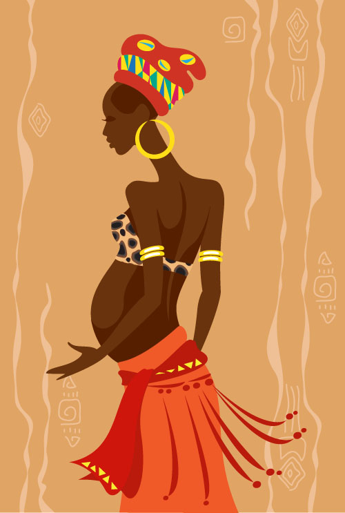 African woman illustrtion vector material 06 woman material illustrtion african   