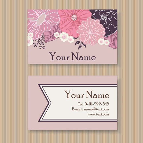 Floral business cards elegant vector material 08 material floral elegant cards business   