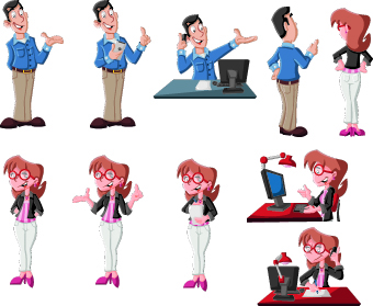 Different Cartoon people design vector 01 people different cartoon   