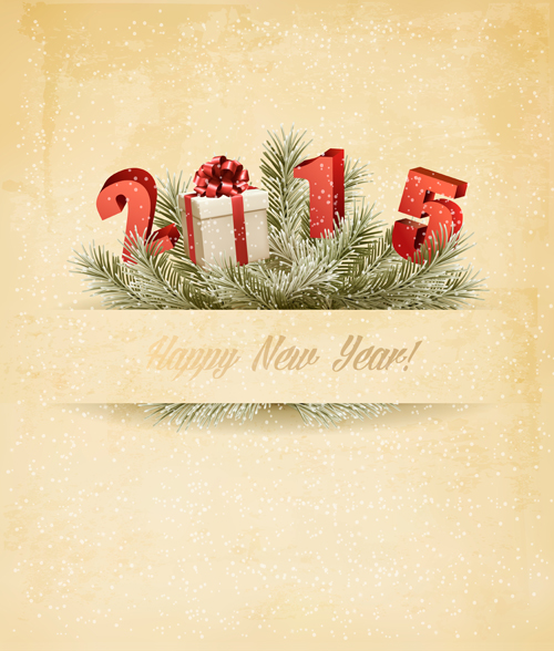 Retro 2015 new year holiday vector background 01 Retro font new year holiday background 2015   