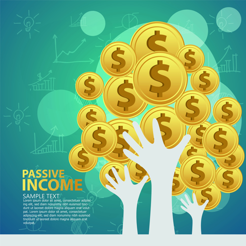 Creative passive income money background vector 01 money creative background vector background   