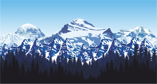 Mysterious snow mountain landscape vector graphics 06 snow mysterious mountain landscape   