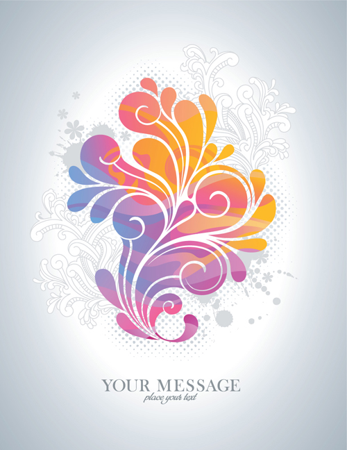 Colors floral Object vector backgrounds 03 object floral colors   