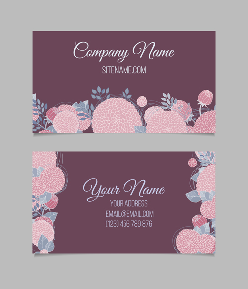 Floral business cards elegant vector material 02 material floral elegant cards business   