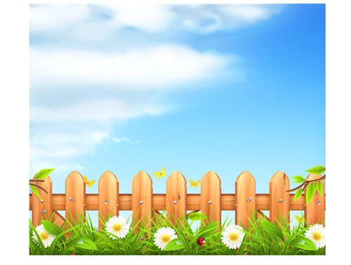 Wooden fence with nature vector background wooden nature fence   