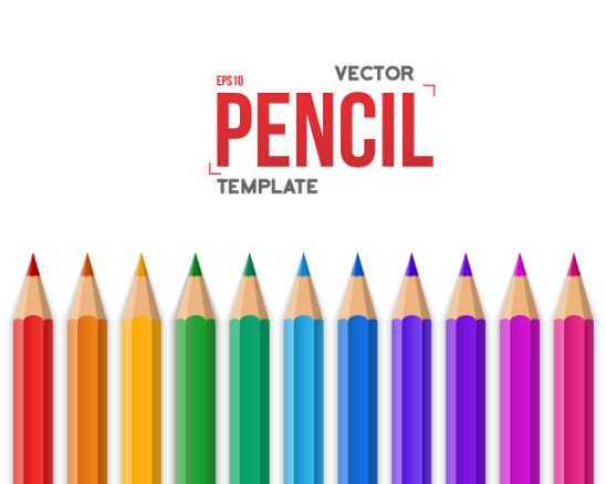 Vector colored pencil background template 10 template pencil colored background   