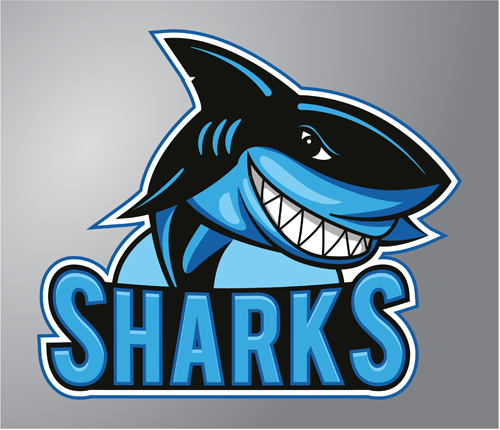 Funny sharks logo design vector sharks logo funny   