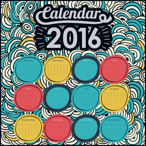 Calendar 2016 with graffiti background vecotr 01 graffiti calendar background 2016   
