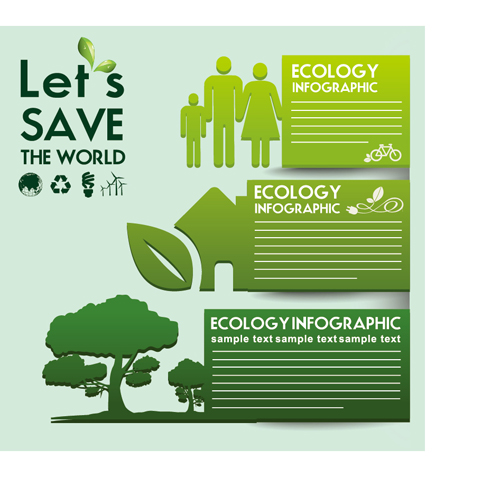 Ecology with world infographic vector material 08 world infographic ecology   