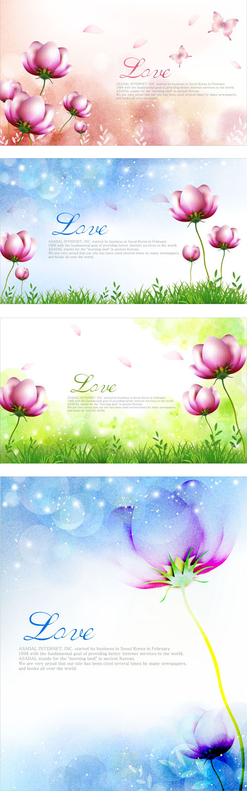 Elegant dream flowers background vector 03 flowers flower Dream flower dream background vector background   