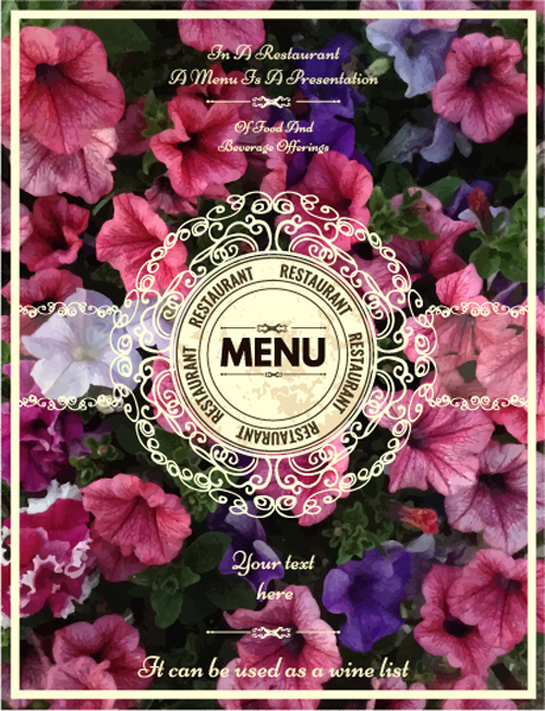 Restaurant menu cover blurs flower vector 05 restaurant menu flower cover blurs   