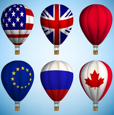 Hot air balloon with national flag vector national flag national Hot air balloon balloon   