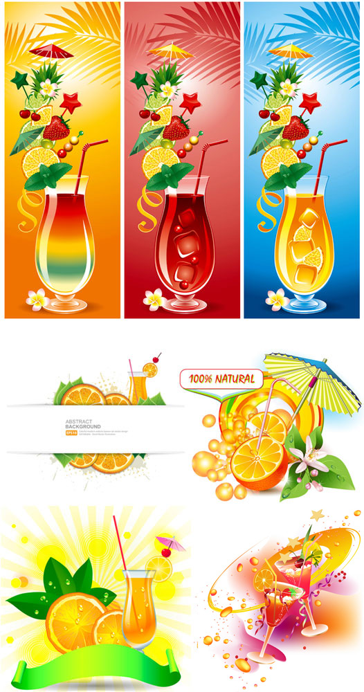 Summer drinks beverage vector material summer drinks juice fruit juice beverage colorful summer drink colorful beverage   