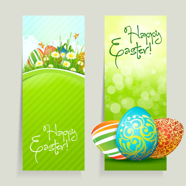 Green style Easter design elements vector 01 Green style elements element easter   