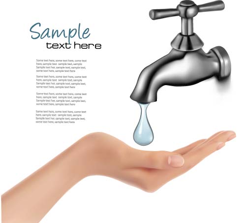 Water tap and water drop background vector 03 water Tap drop background   