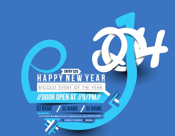 Creative 2014 design with New Year background vector 02 new year creative background vector background 2014   