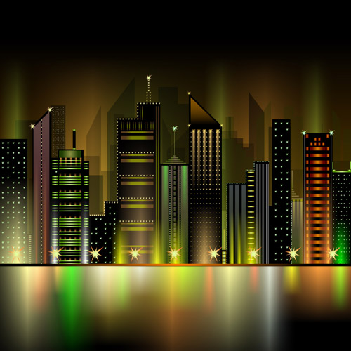 Beautiful night city vector 04 night city beautiful   