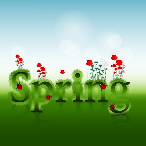 Shiny spring elements vector background graphic 01 Vector Background spring elements element   