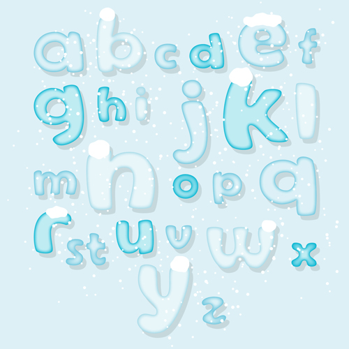 Ice alphabet and number vector material 04 number material ice alphabet   