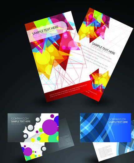 Cover brochure and Business card vector set 02 cover business card business brochure   