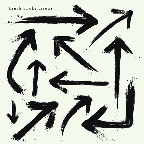 Brush stroke arrows design vector stroke brush arrows   