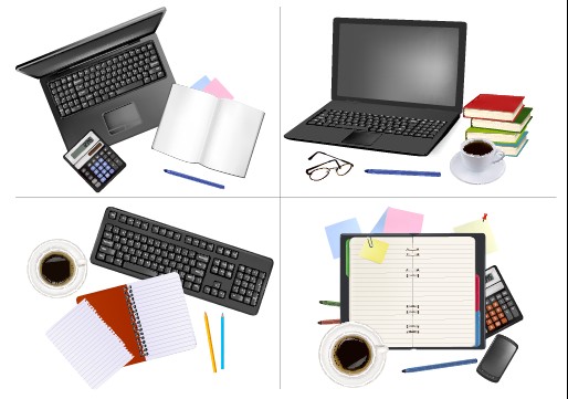 Set of Objects office vector graphics 01 office objects   