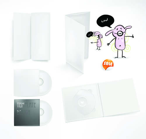 Set of White box DVD design vector graphics 01 white DVD box   