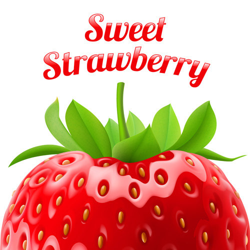 Sweet strawberries design vector set sweet strawberries   