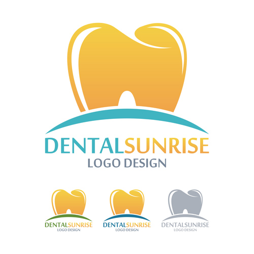 Dental sunrise logos vector material 01 sunrise material logos Dental   