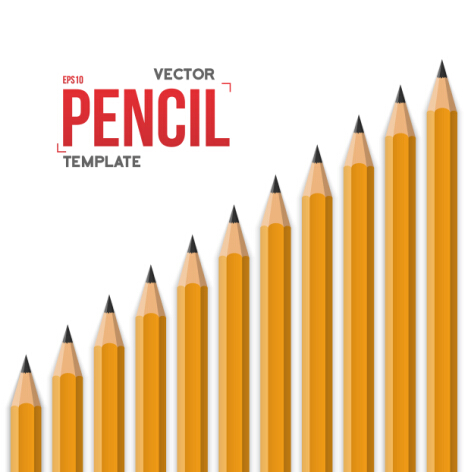Vector colored pencil background template 02 template pencil colored background   