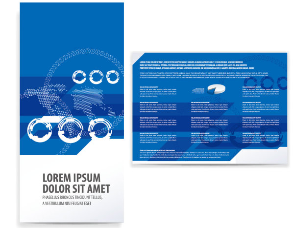 Set of Tri fold business brochure cover vector 02 Tri fold cover business brochure   