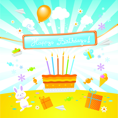 Happy birthday to baby cute background vector happy birthday happy cute background vector background   