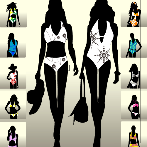 Girl with swimwear silhouette vectors swimwear silhouette girl   