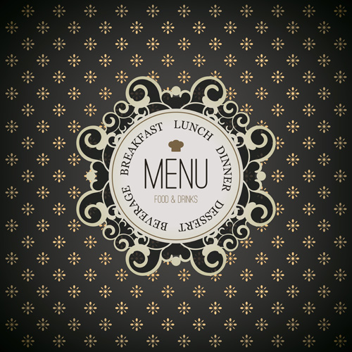 Vintage menu with floral pattern vector vintage pattern menu floral   