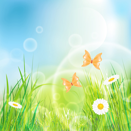 Summer Grass vector background 03 Vector Background summer grass background   