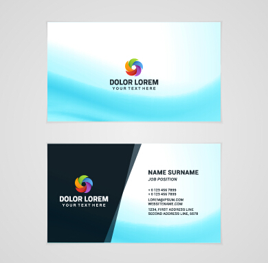 Template company business cards set vector 05 template company business cards   