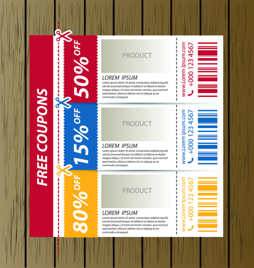 Vector set of coupon offer template 04 template offer coupon   