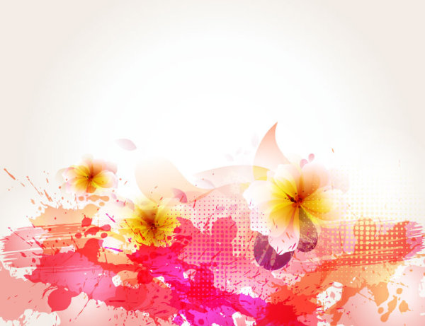 Splash color flower backgrounds vector 05 splash flower background flower color   