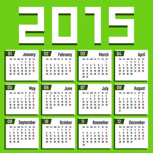 Creative calendar 2015 vector design set 09 creative calendar 2015   