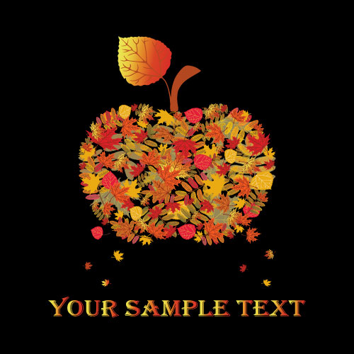 Fall leaves vector background 04 leaves Fall   