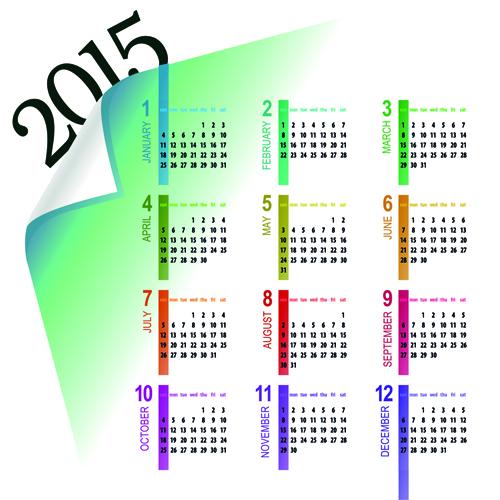 Creative calendar 2015 vector design set 08 creative calendar 2015   