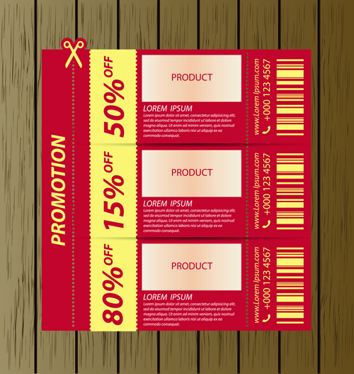 Vector set of coupon offer template 01 template offer coupon   