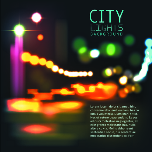 Blurred city night vector background 02 Vector Background night city blurred   