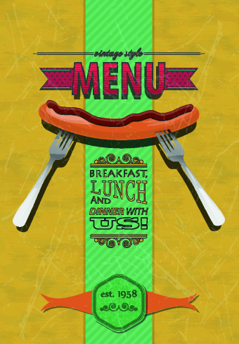 Retro cafe and restaurant menu 06 Retro font restaurant menu cafe   