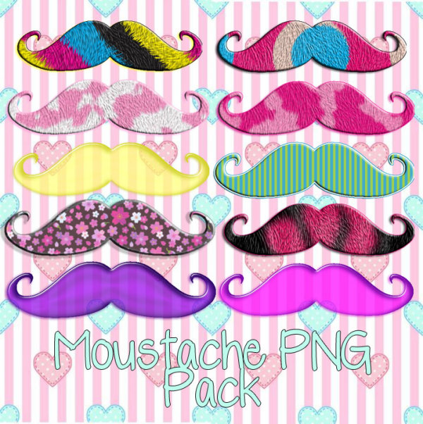 Various color mustache mix png pack Various png pack mustache color   