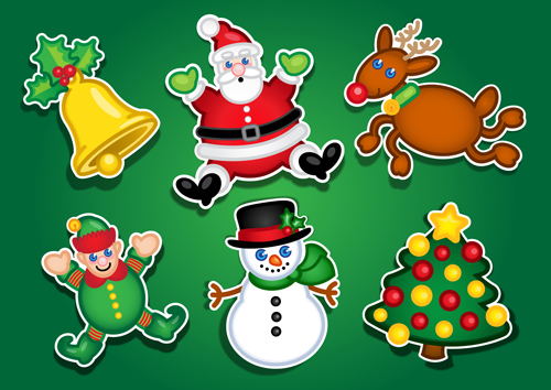 Cute Christmas stickers design vector graphics stickers sticker cute christmas   
